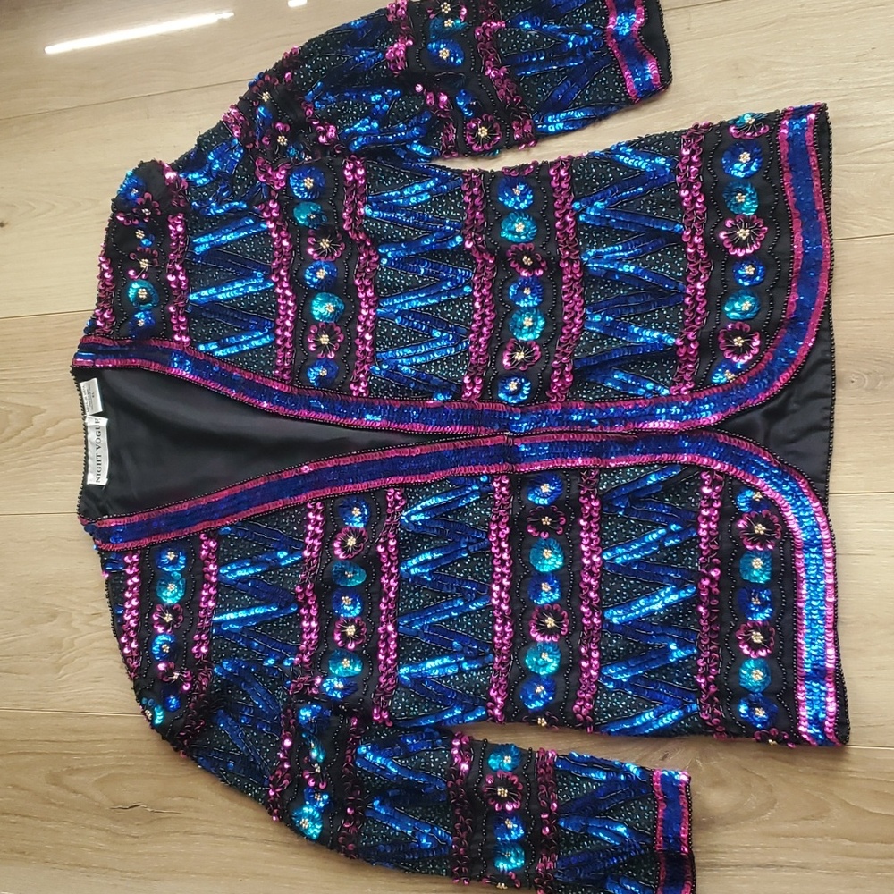 Vintage Night Vogue Beaded Blazer Size XL